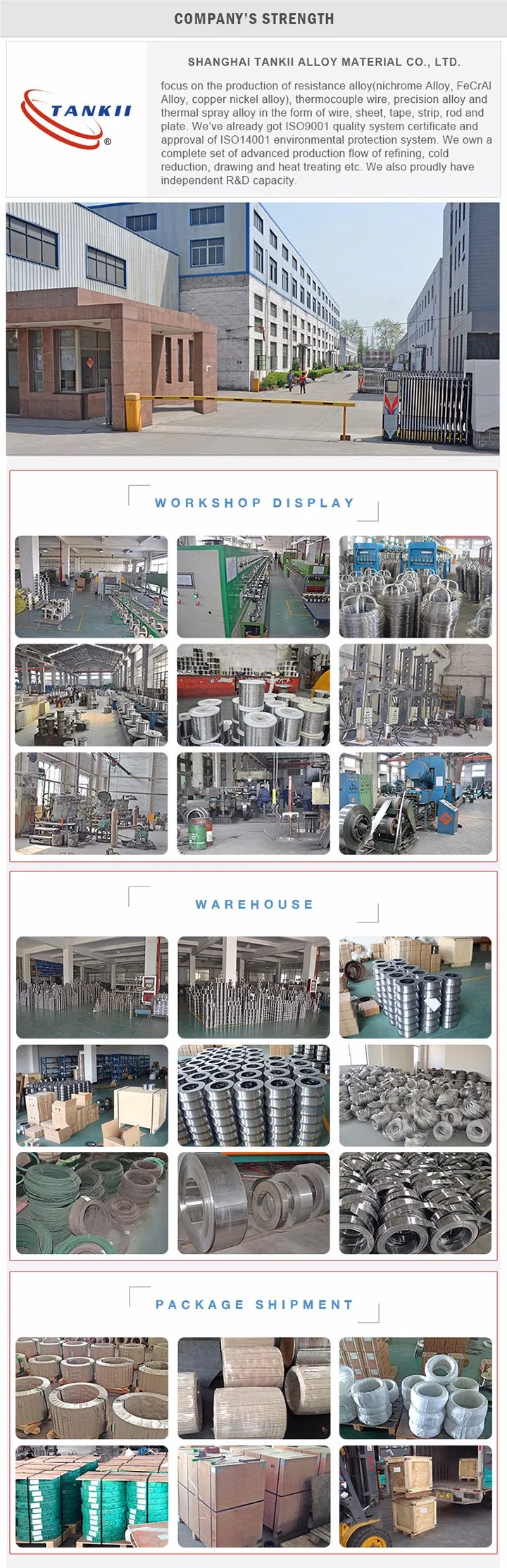 Tankii NiCu Alloy Thermal Spraying Wire 1.6mm Untuk Proyek Lapisan 4